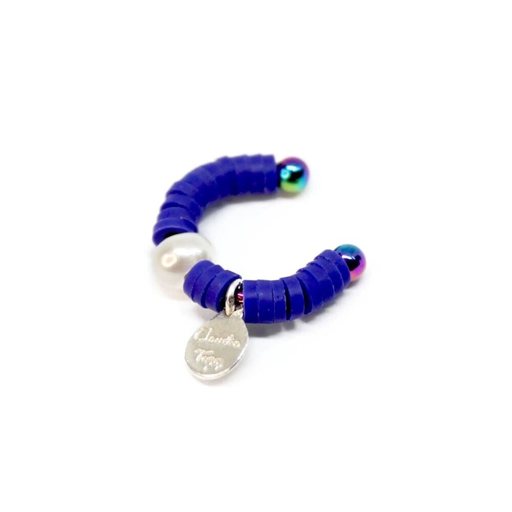 Blue Maggot Earcuff by Claudia Trejos